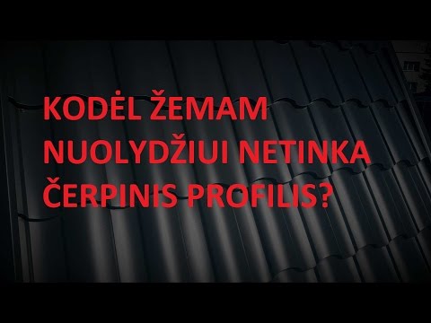 Kodėl stogo žemam nuolydžiui netinka skardinis čerpinis profilis